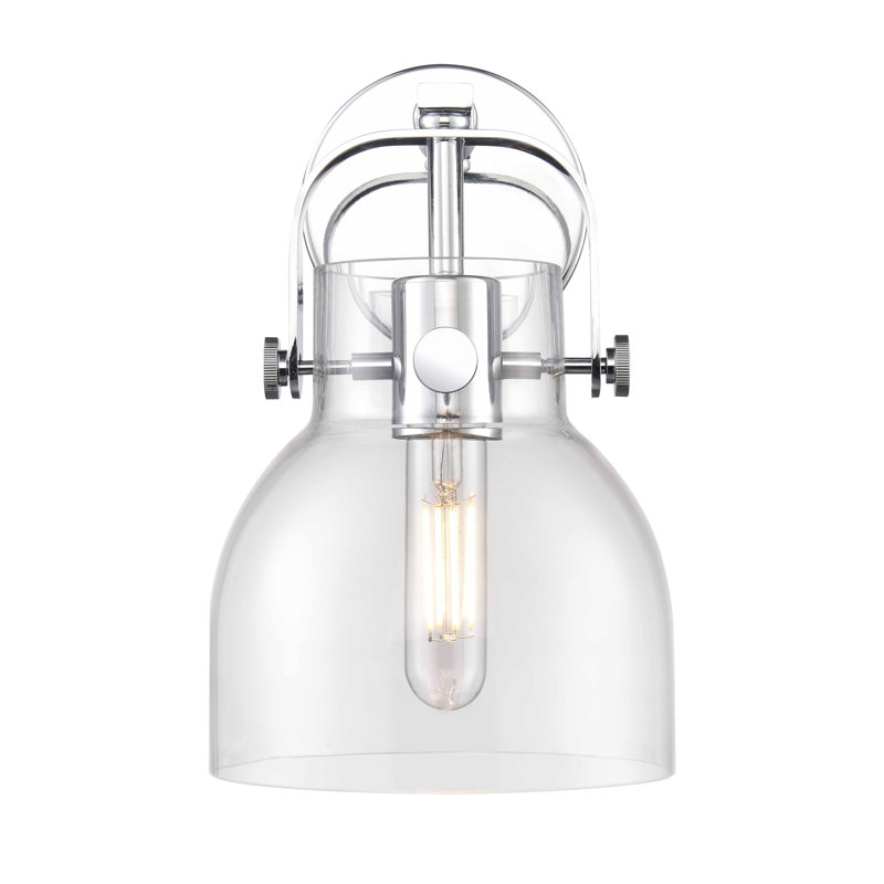 Applique murale 1 lumière 6 po Skycrest, Transparent, Chrome poli