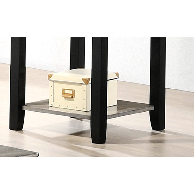 Rangement pour table de bout Ashariah, Noyer / noir