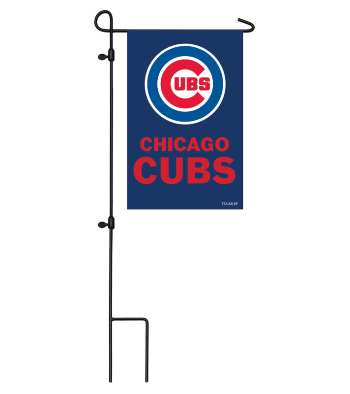 Appliquer un polyester de 2 côtés 18 x 13 po drapeau de jardin MLB, Cubs de Chicago