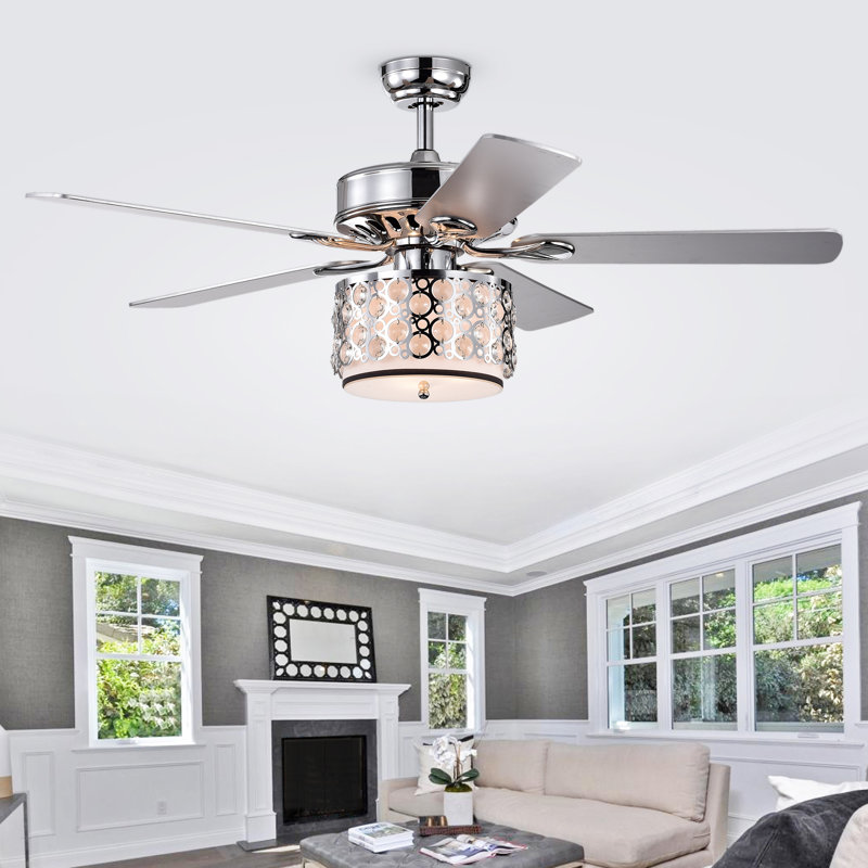 Ventilateur de plafond à 5 pales 52 po avec télécommande et ensemble d’éclairage Beckman inclus