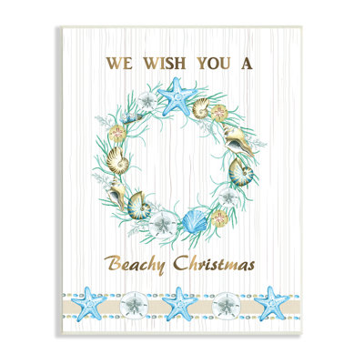 Beachy Christmas Sea Life Seashell Wreath