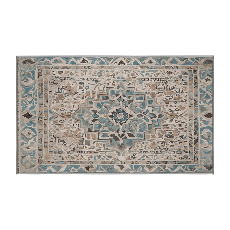 Machine Washable Gray Area Rug, Runner 2' x 5'