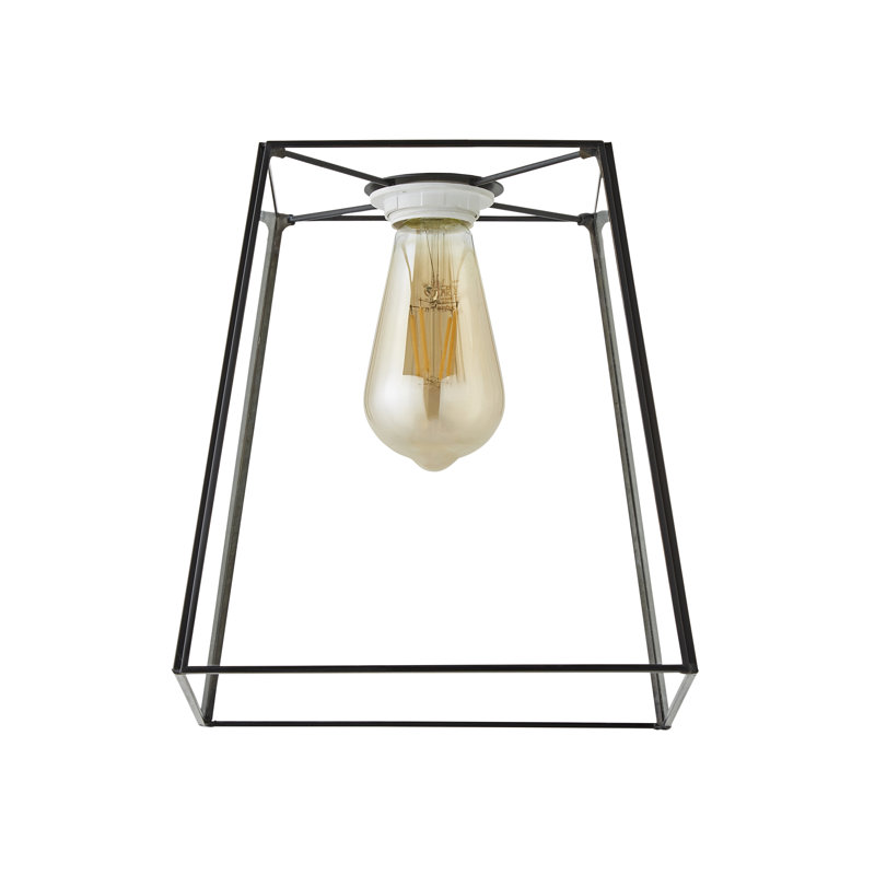 19cm H Glass Square Lamp Shade ( Clip On ), Black