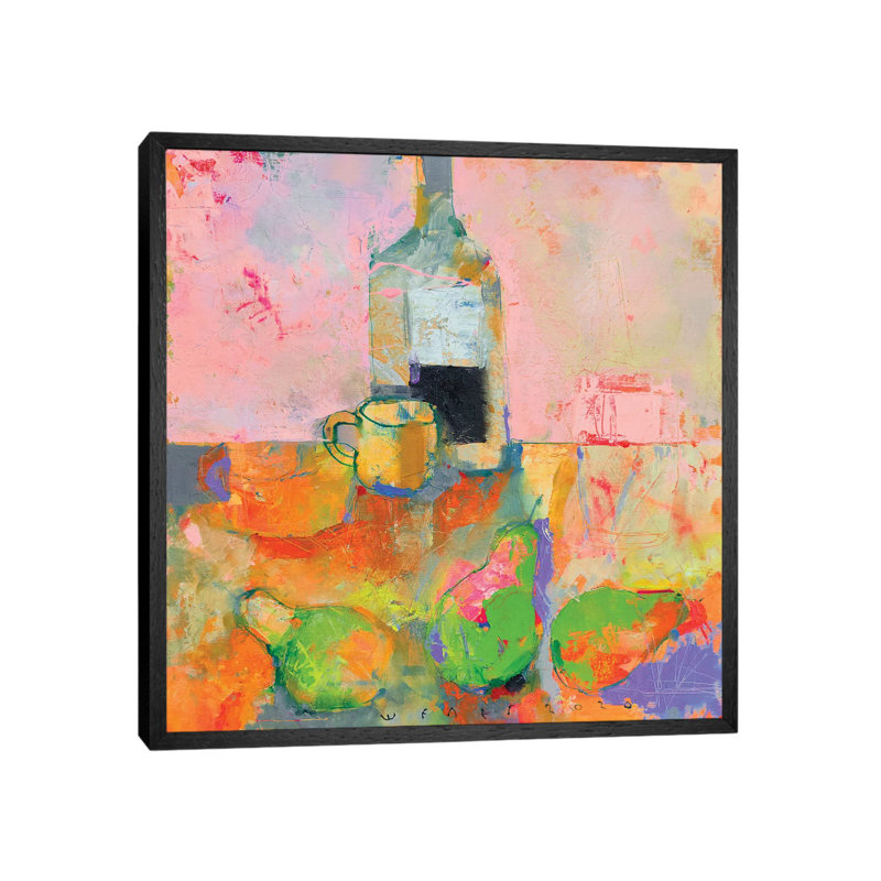Three pears 1 Piece Painting on Canvas, 45.72 cm H x 45.72 cm W, Black Framed
