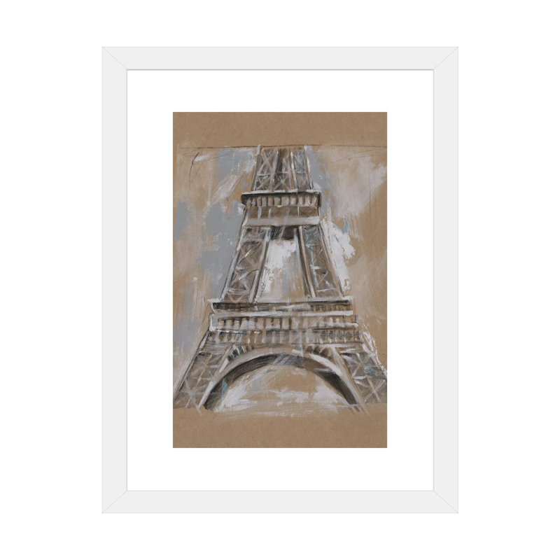 "Brushtravail architecture Study II" par Ethan Harper, reproduction d’art, Papier encadré blanc, H 32 po x l 24 po x P 1 po