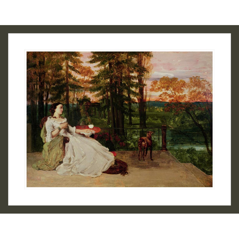 «Femme de Francfort» par Gustave Courbet, impression giclée encadrée, H 23,27 po x l 29,5 po