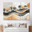 Paysage abstrait en gris et or - ensemble d'art mural paysages abstraits-107212988-107212990