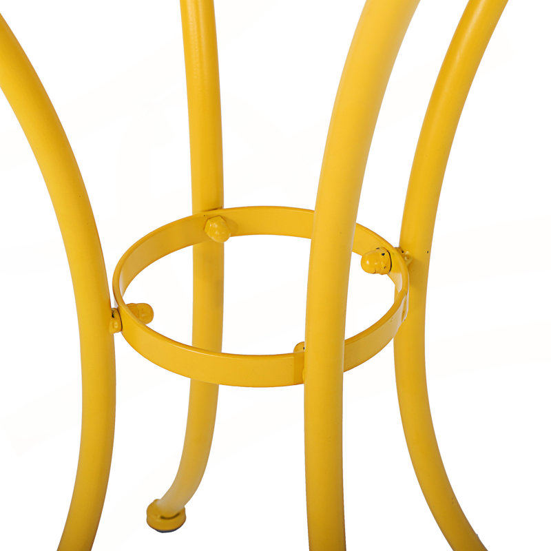 Compact 3-Piece Metal Bistro Set, Yellow
