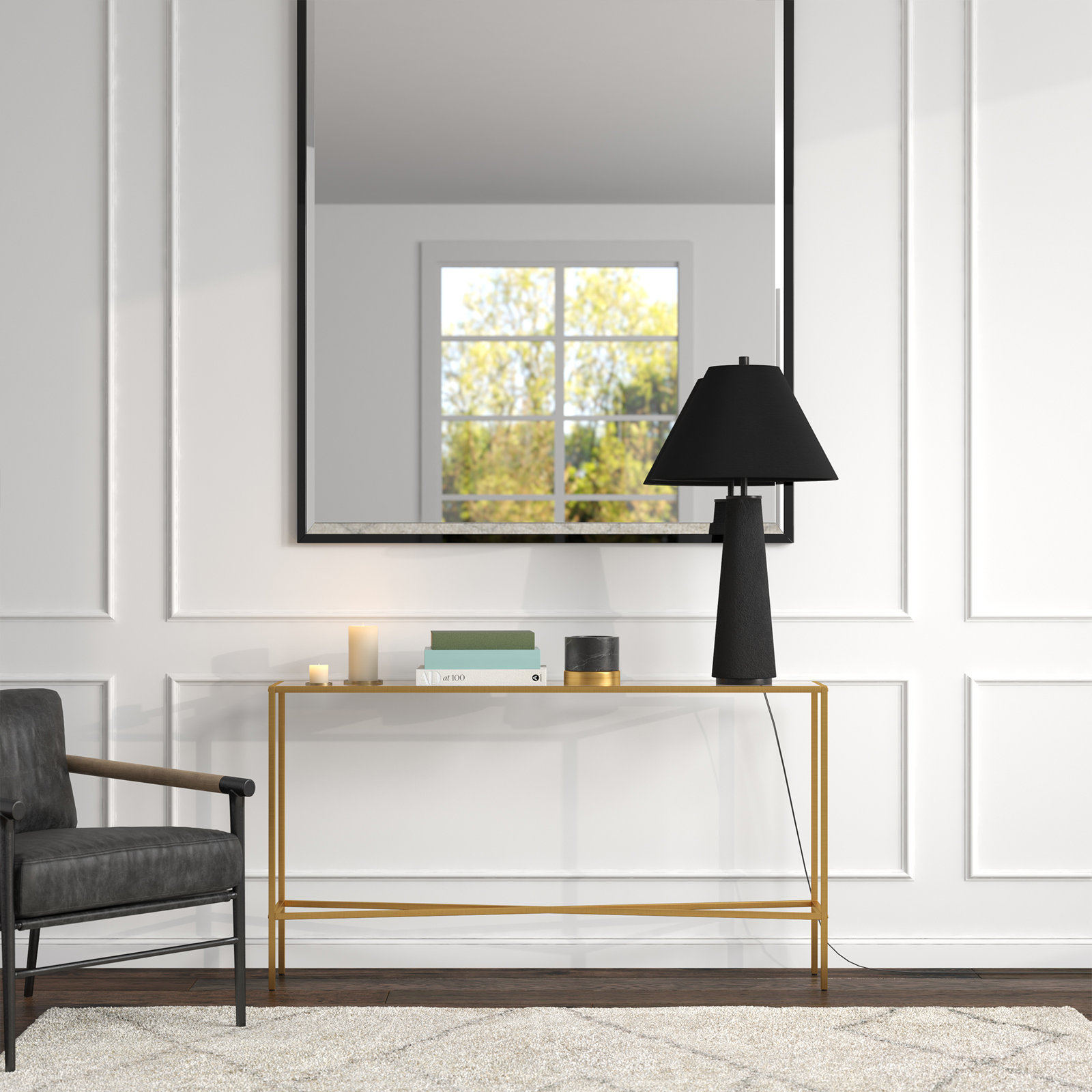 Ceramic Table Lamp, Matte Black