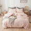 Washed Cotton Checkered Pattern Duvet Cover Set-1126550252-1079322548