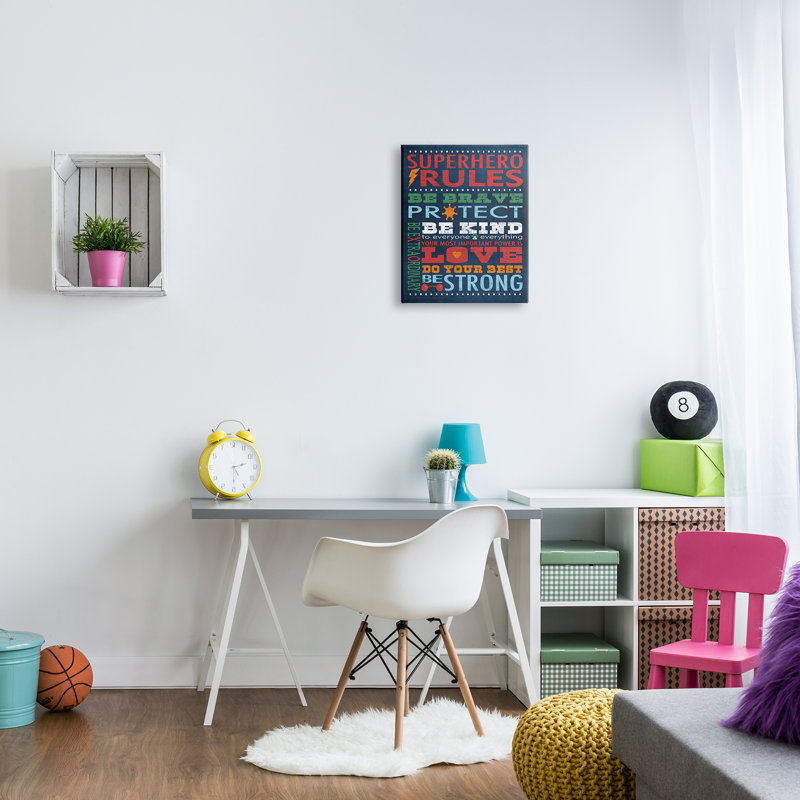 Art mural sur toile Ellette «Superhero Rules», H 20 po x l 16 po