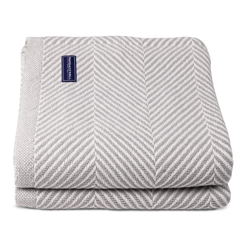 Monhegan Cotton Throw Without Fringe, Gray