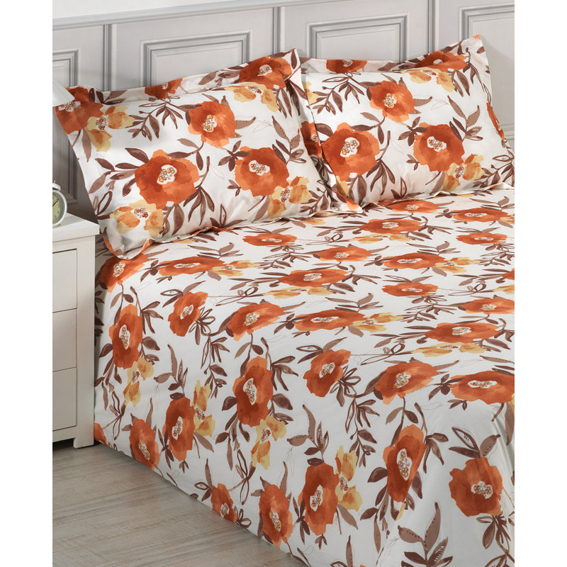 Courtepointe orange standard en coton