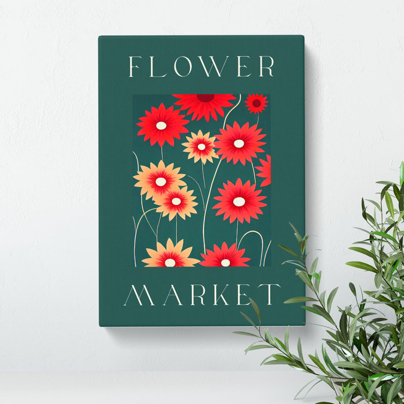 XMKTMKT-170 Colourful Flower Market Exhibition No.3 - Wrapped Canvas