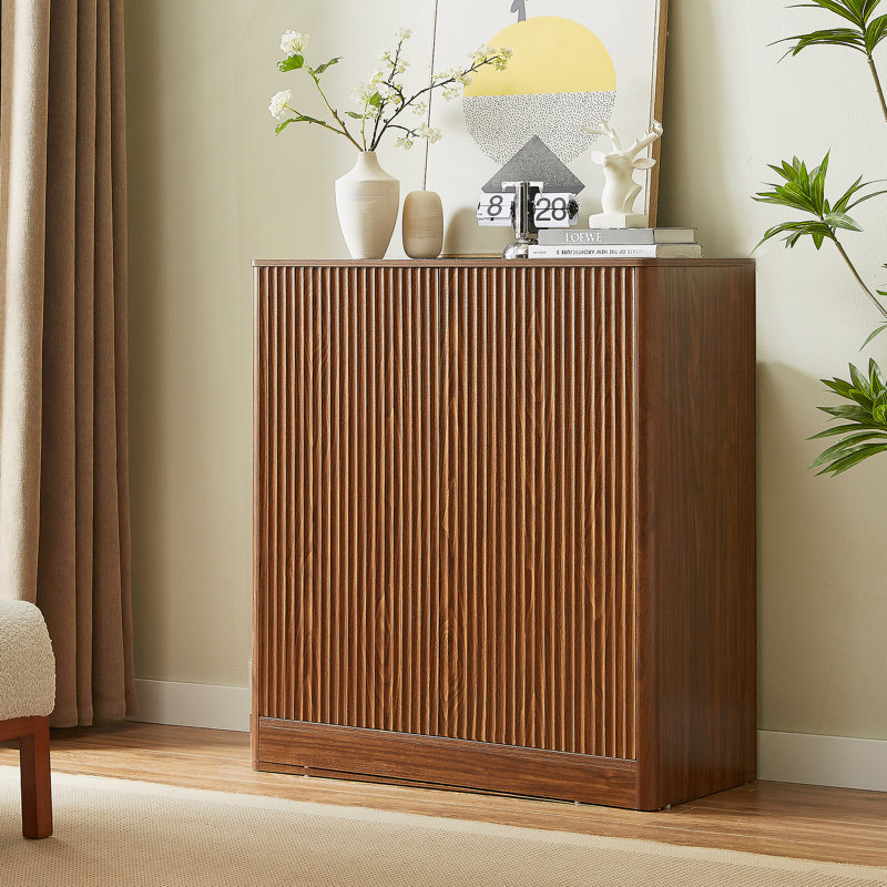 31.5-Inch Modern Wavy Sideboard, Curved Contour Design Storage Cabinet, 2-Door Cabinet With Storage Function, Suitable For Kitchen/Bedroom/Living Room