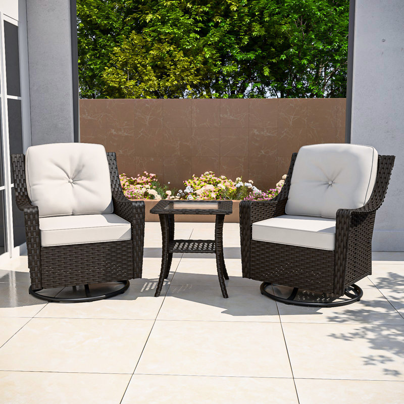 Wicker Outdoor Rocker Chair, Beige
