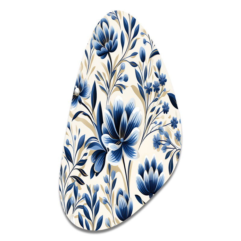 Henri - Décoration murale irrégulière en métal à motif floral d'automne, H 39 po x l 21 po