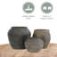Vase de table intérieur / extérieur gris anthracite / gris 13 po