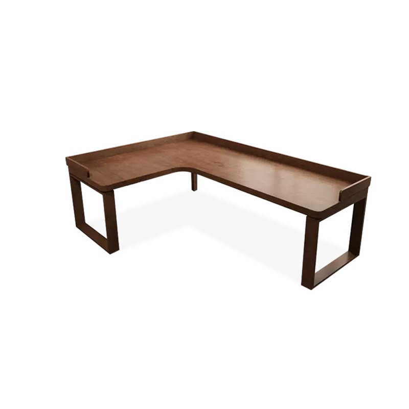Bureaux rectangulaires en bois massif brun clair, H 29,53 po x l 70,87 po x P 47,24 po, Retour à gauche