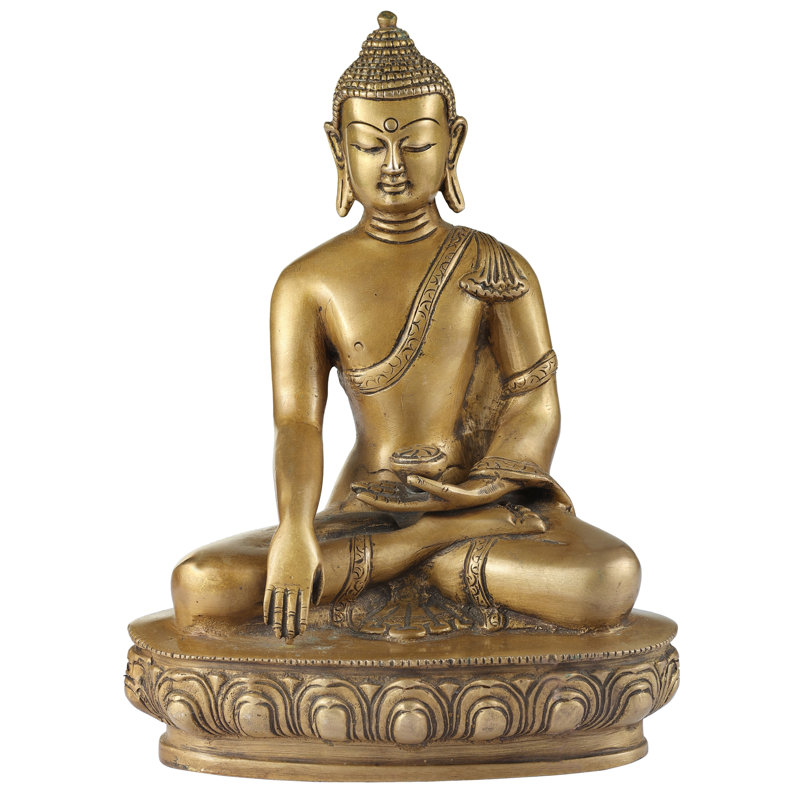 Figurine en laiton Bhumisparsha Bouddha (bouddhiste tibétain)