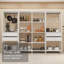  Étagère de rangement pour garde-manger avec 4 tiroirs, tablettes ouvertes et espaces suspendus-1180261573