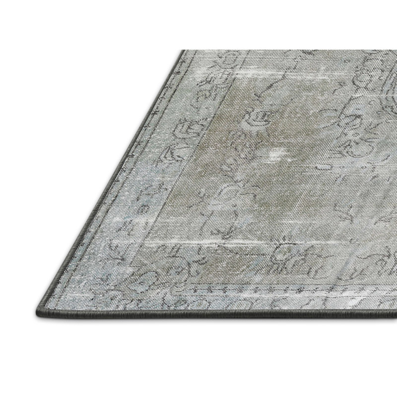Tapis décoratif gris en laine oriental, Rectangle 8 pi x 12 pi