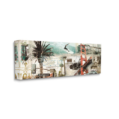 Collage rétro de la ville urbaine de Californie par Tyler Burke - impression