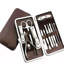 12pcs Manicure Set Pedicure Nail Clippers Cleaner Cuticle Grooming Kit Case