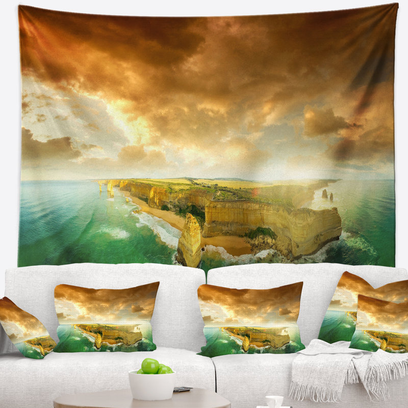 Tapisserie verte Seascape Great Ocean Road, Australie, H 78 po x l 92 po