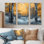 «Autumn Morning In Forest Panorama», ensemble de reproductions d'art mural paysage d'hiver