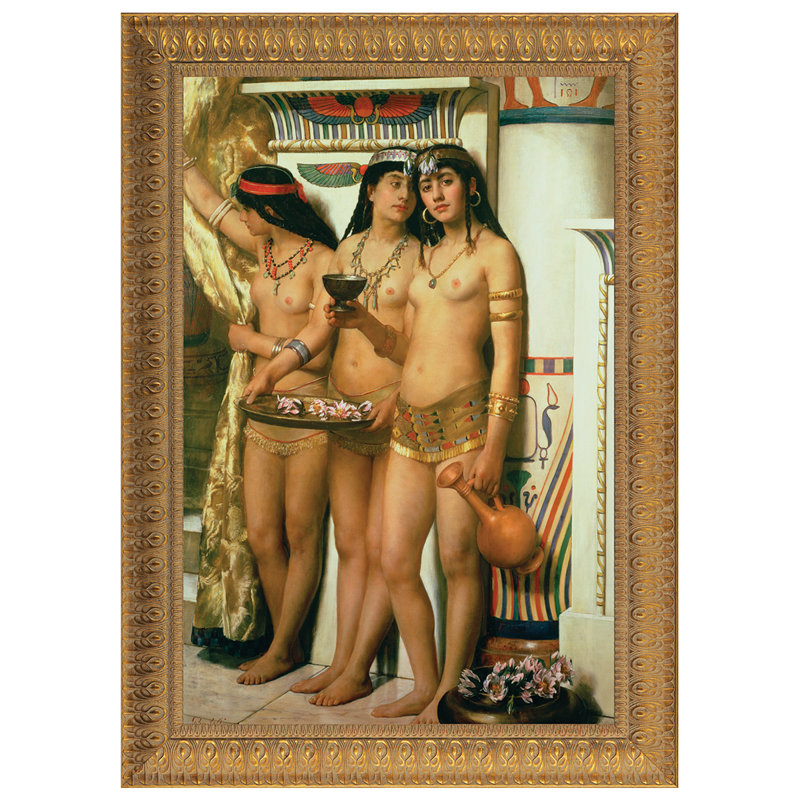 «&nbsp;Pharaoh's Handmaidens&nbsp;», John Collier, 1882 - Reproduction sur toile, H 22,5 po x l 17,5 po