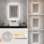  Miroir de salle de bain à DEL sans cadre de l 28 po x H 20 po, double éclairage à l'avant et à l'arrière, gradation continue et CCT réglable, arrêt automatique de 60 minutes anti-buée, mémoire de mise hors tension, convertible à brancher ou câblé, montage sur plaque ETL Miroir de salle de bain en verre trempé-301524923