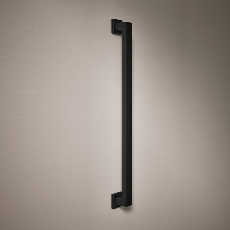 Square Metal Grab Bar for Shower, Bathroom Safety Grab Bar, Tub Rail, 26" W, Matte Black