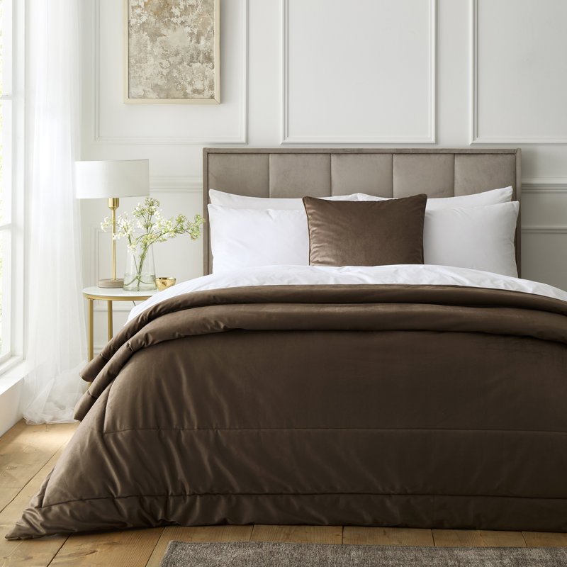Harlan Velvet Chocolate Cushion, Filled Cushion