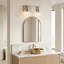 Éclairage pour salle de bain 2 lumières en nickel brossé avec abat-jour en verre transparent Solara-2128258092