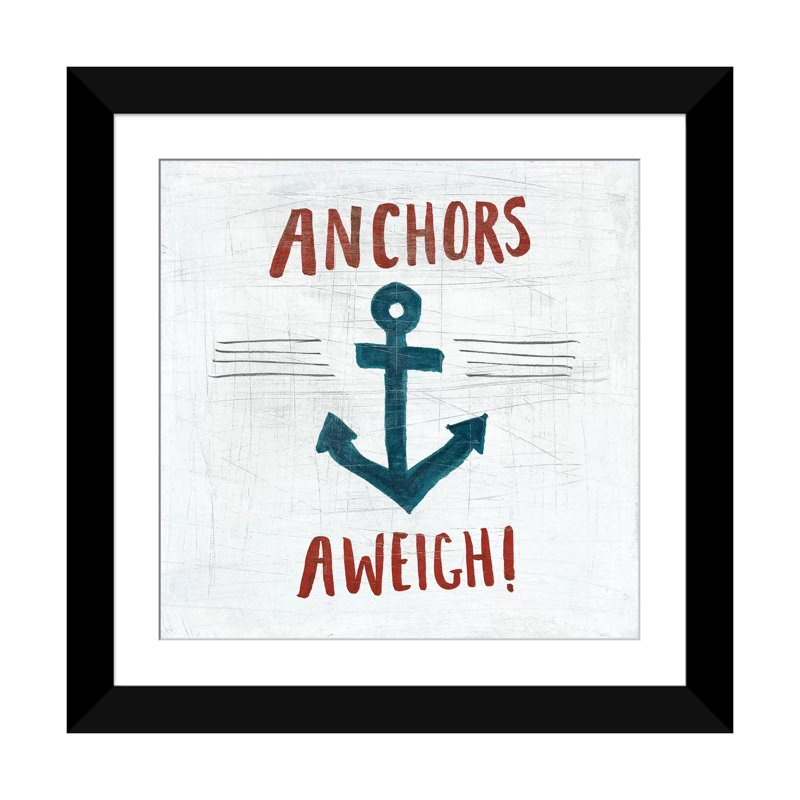 « ahoy vi », impression sur toile, H 16 po x l 16 po x P 1 po, Papier avec cadre noir, Blanc