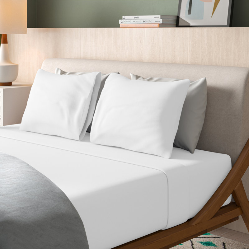 Fulham Soft Finish 300 Thread Count 100% Cotton Percale Sheet Set, White, Full