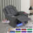 Tiertza  Leather Power Recliner Chair With Hidden Storage, LED Light, Cup Holder-1241038276