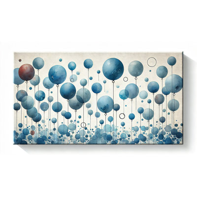 Rising Blue Balloons Abstract Canvas Wall Art Print