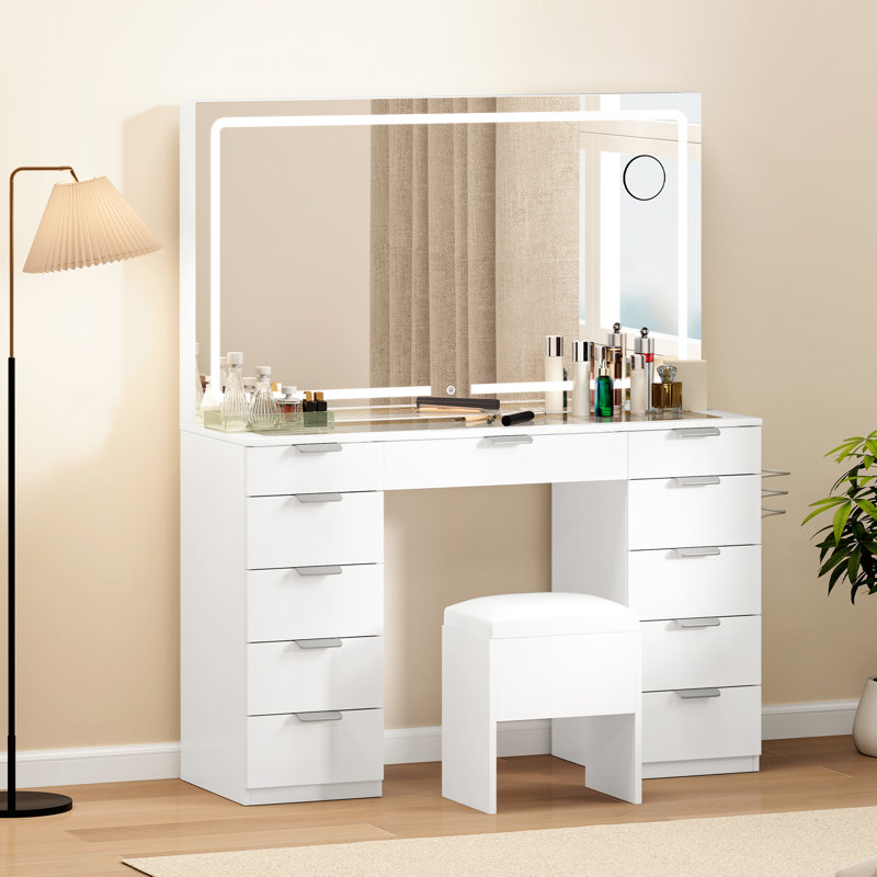 11-drawer Dressing Table With Mirror