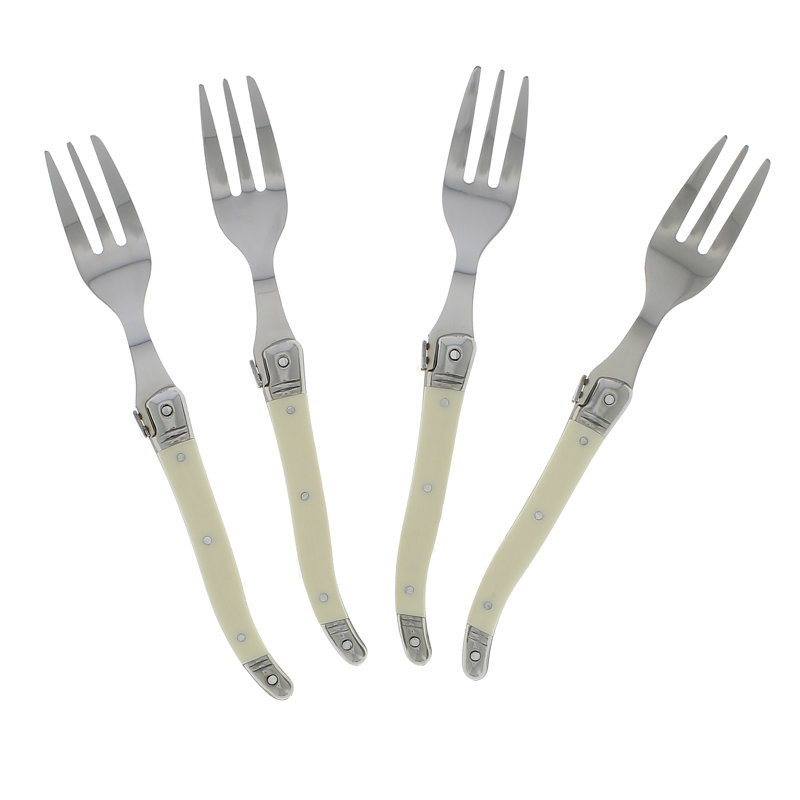 Laguiole Stainless Steel Dessert Fork, White
