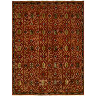 Wool Southwestern Area Rug in Rust
