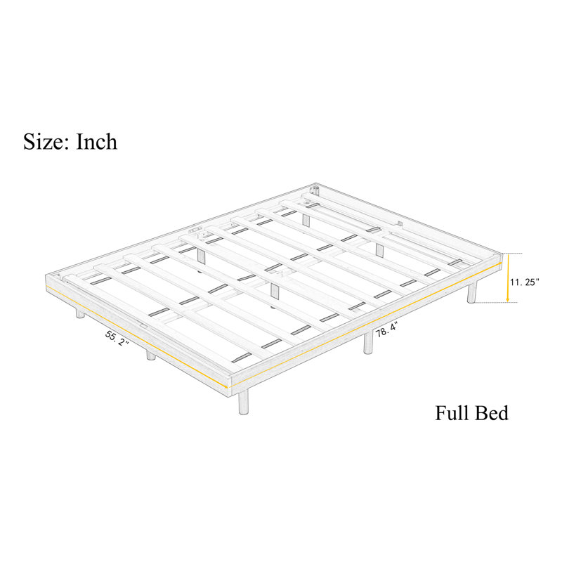 Aalst Open-Frame Bed, Full, Walnut