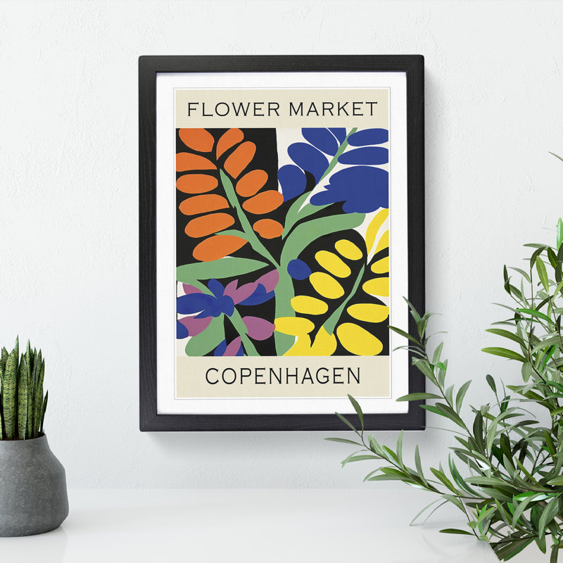 Copenhagen Flower Market Exhibition No.3 - Single Picture Frame Print on Wood, 64cm H x 46cm W x 2cm D