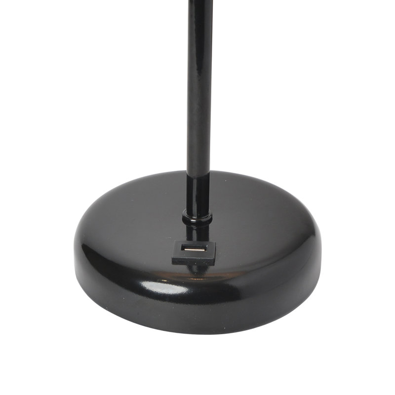 Delp Metal USB Table Lamp, Yes, White, Black
