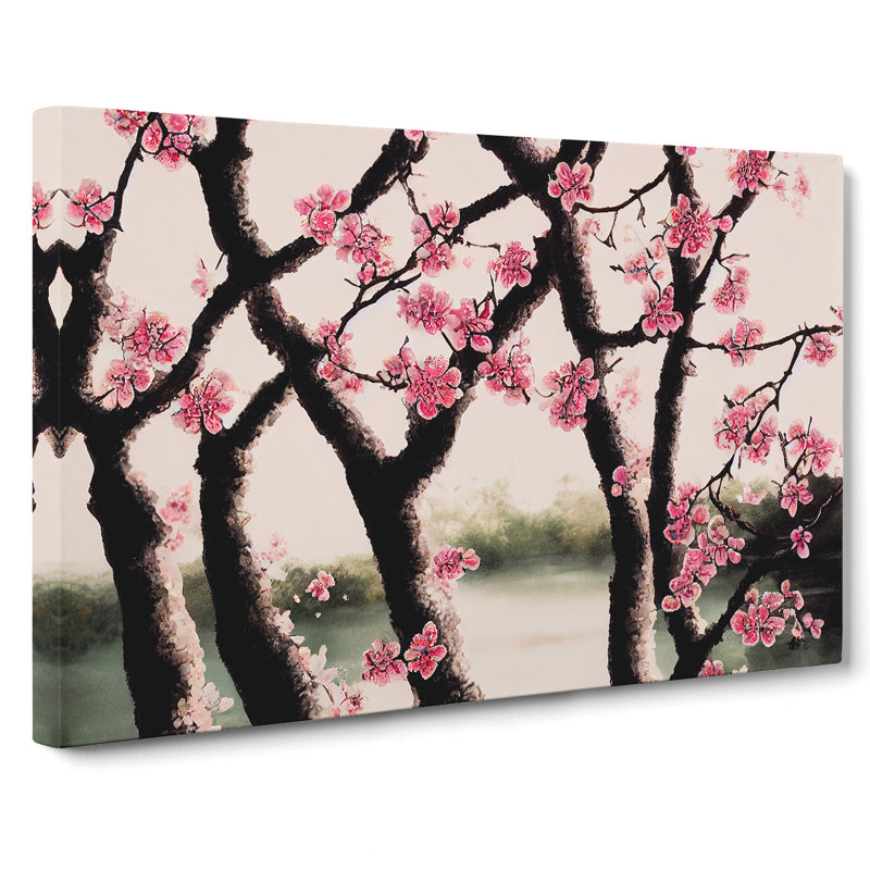 Overwhelming Cherry Blossom Trees - Wrapped Canvas, 40cm H x 60cm W x 3cm D