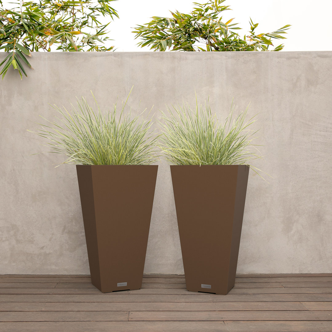 Pure Series Midland Planter Veradek Color: Espresso Size: 30" H x 15.25" W x 15.25" D Quantity: 2