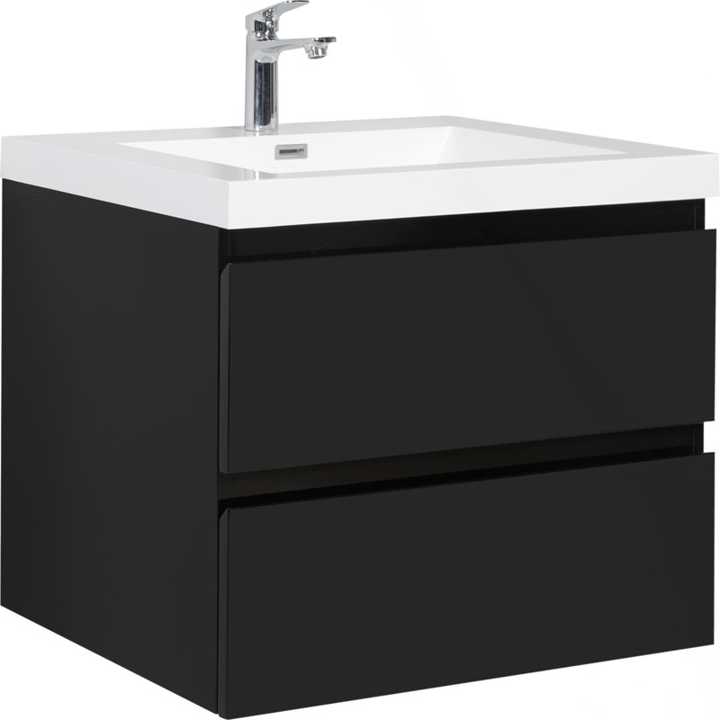 Meuble-lavabo mural moderne avec lavabo et rangement