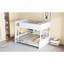 Lit double superposé au-dessus de grand lit double avec armoires de rangement et ports USB-118098548-118098549