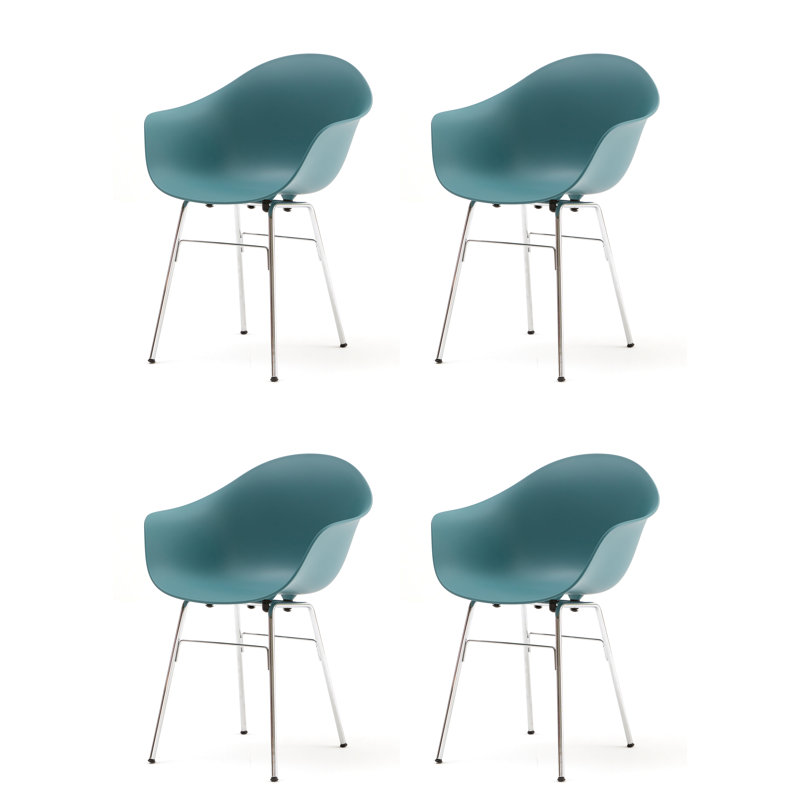 Fauteuil TA (ensemble de 4), Bleu océan / chrome